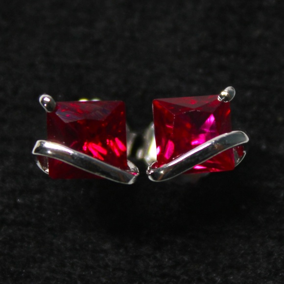 Jewelry - Sterling Silver Ruby Stud Earrings